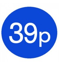 1000 Blue 39p Price Stickers - Single Roll