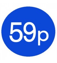 1000 Blue 59p Price Stickers - Single Roll
