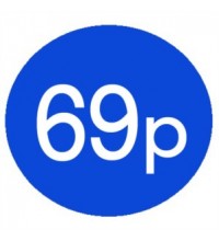 1000 Blue 69p Price Stickers - Single Roll