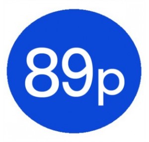 1000 Blue 89p Price Stickers - Single Roll