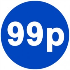 1000 Blue 99p Price Stickers - Single Roll