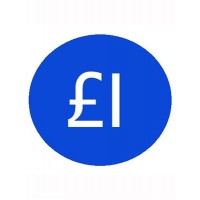 1000 Blue £1 Price Stickers - Single Roll