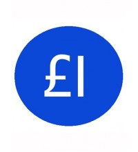 1000 Blue £1 Price Stickers - Single Roll