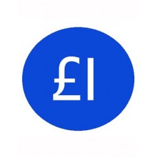 1000 Blue £1 Price Stickers - Single Roll