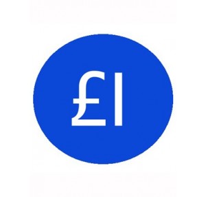 1000 Blue £1 Price Stickers - Single Roll