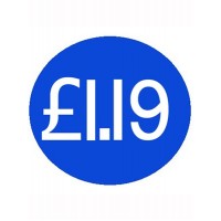 1000 Blue £1.19 Price Stickers - Single Roll