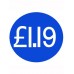 1000 Blue £1.19 Price Stickers - Single Roll