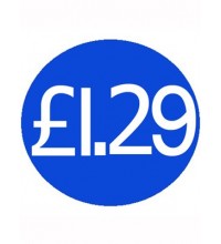 1000 Blue £1.29 Price Stickers - Single Roll
