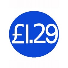 1000 Blue £1.29 Price Stickers - Single Roll