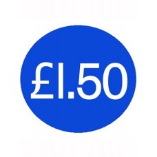 1000 Blue £1.50 Price Stickers - Single Roll
