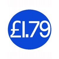 1000 Blue £1.79 Price Stickers - Single Roll