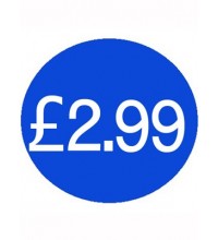 1000 Blue £2.99 Price Stickers - Single Roll