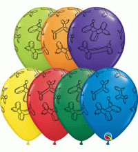 11 Inch BALLOON DOGS ASSORTED LATEX BALLOONS 25PK