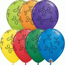 11 Inch BALLOON DOGS ASSORTED LATEX BALLOONS 25PK