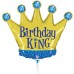 14IN BIRTHDAY KING MINI SHAPE FOIL BALLOON (sold in 10s)