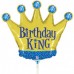 14IN BIRTHDAY KING MINI SHAPE FOIL BALLOON (sold in 10s)