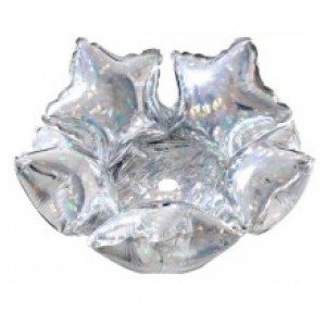 14IN SILVER FOIL DECO STAR