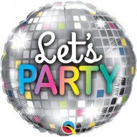 18 Inch LETS PARTY DISCO BALL FOIL BALLOONS