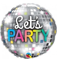 18 Inch LETS PARTY DISCO BALL FOIL BALLOONS