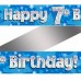 7th Birthday Blue Holographic Banner 7th Birthday Blue Holographic Banner