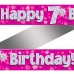 7th Birthday Pink Holographic Banner 7th Birthday Pink Holographic Banner