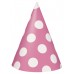 8 Decorative Dots Hot Pink Party Hats 8 Decorative Dots Hot Pink Party Hats