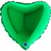 9IN GREEN HEART AIR FILL FOIL BALLOON(sold in 10s)