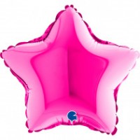 9IN MAGENTA STAR AIR FILL FOIL BALLOON(sold in 10s)