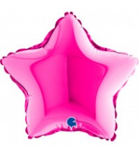 9IN MAGENTA STAR AIR FILL FOIL BALLOON(sold in 10s)