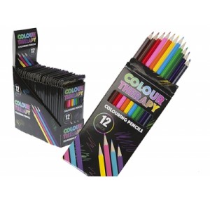 ADULT COLOUR THERAPY 12PC SHARPENED COLOUR PENCILS