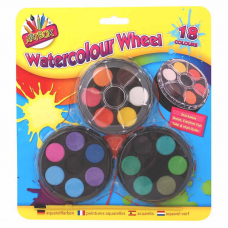 Artbox Pack of 18 Water Colour Wheel Paints Assorted Colours