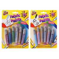 Artbox Pack of 6 Fabric Paints Assorted Colours