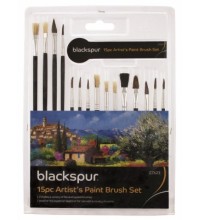 BLACKSPUR 15PC ARTIST'S PAINT BRUSH SET