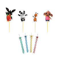 Bing Character Picks with Candles 4pk