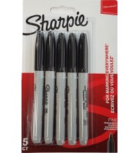 Black Fine Line Sharpie Marker Pens 5pk