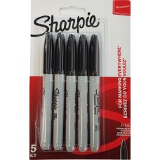 Black Fine Line Sharpie Marker Pens 5pk
