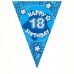 Blue Holographic 18th Birthday Flag Banner Blue Holographic 18th Birthday Flag Banner