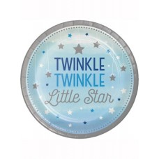 Blue Twinkle Little Star Paper Plates 8pk