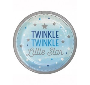 Blue Twinkle Little Star Paper Plates 8pk