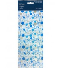 Blue and Silver Dotty Tissue Paper 3 sheets