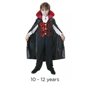 Child Halloween Deluxe Dracula Fancy Dress Costume 10 - 12 years