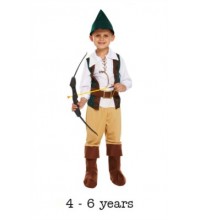 Children's Hunter Robin Hood Book Day Fancy Dress Costume 4 - 6 yrs
