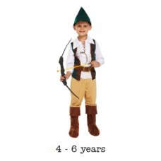 Children's Hunter Robin Hood Book Day Fancy Dress Costume 4 - 6 yrs