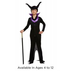 Children's Maleficent Halloween Evil Queen Fancy Dress Costume