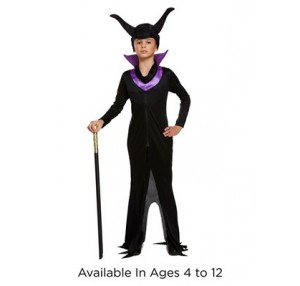 Children's Maleficent Halloween Evil Queen Fancy Dress Costume