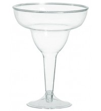 Clear Plastic Margarita 325ml Glasses 20pk