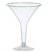 Clear Plastic Martini 235ml Glasses 20pk