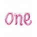 First Birthday One Foil Balloon Banner 12 inch - Pink