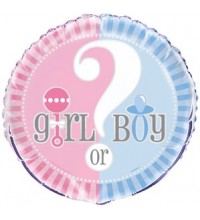 Gender Reveal Boy Or Girl 18 inch Foil Balloon