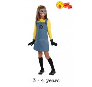 Girls Minion Fancy Dress Costume - Small